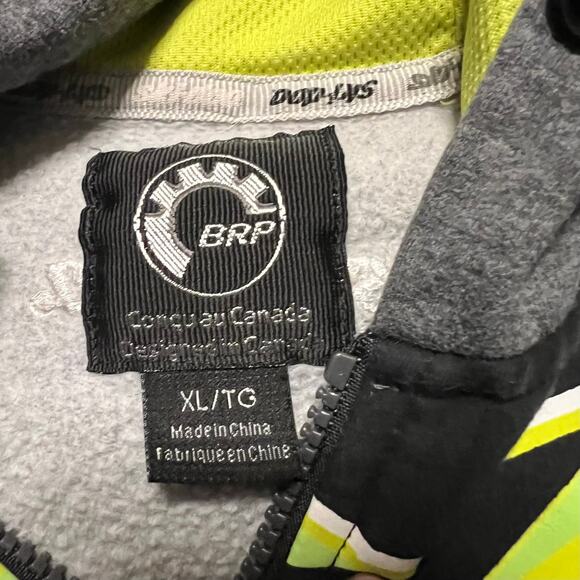 Ski Doo Hoodie Womens XL Zip Sweatshirt BRP Black Green Gray - Picture 4 of 7